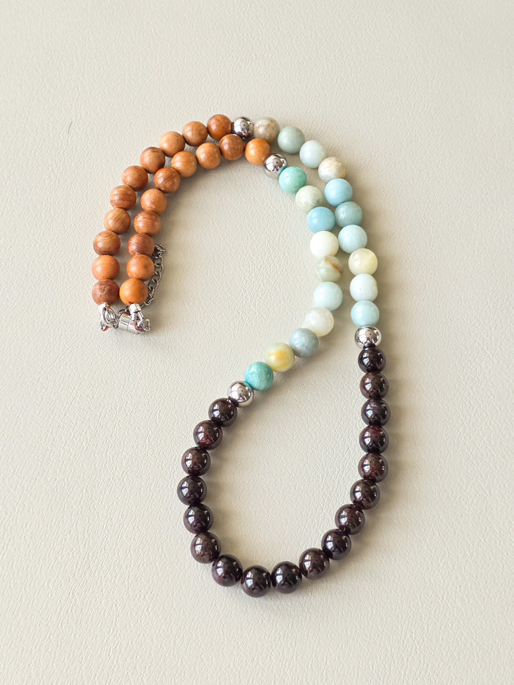 Garnet & Amazonite Beaded Necklace