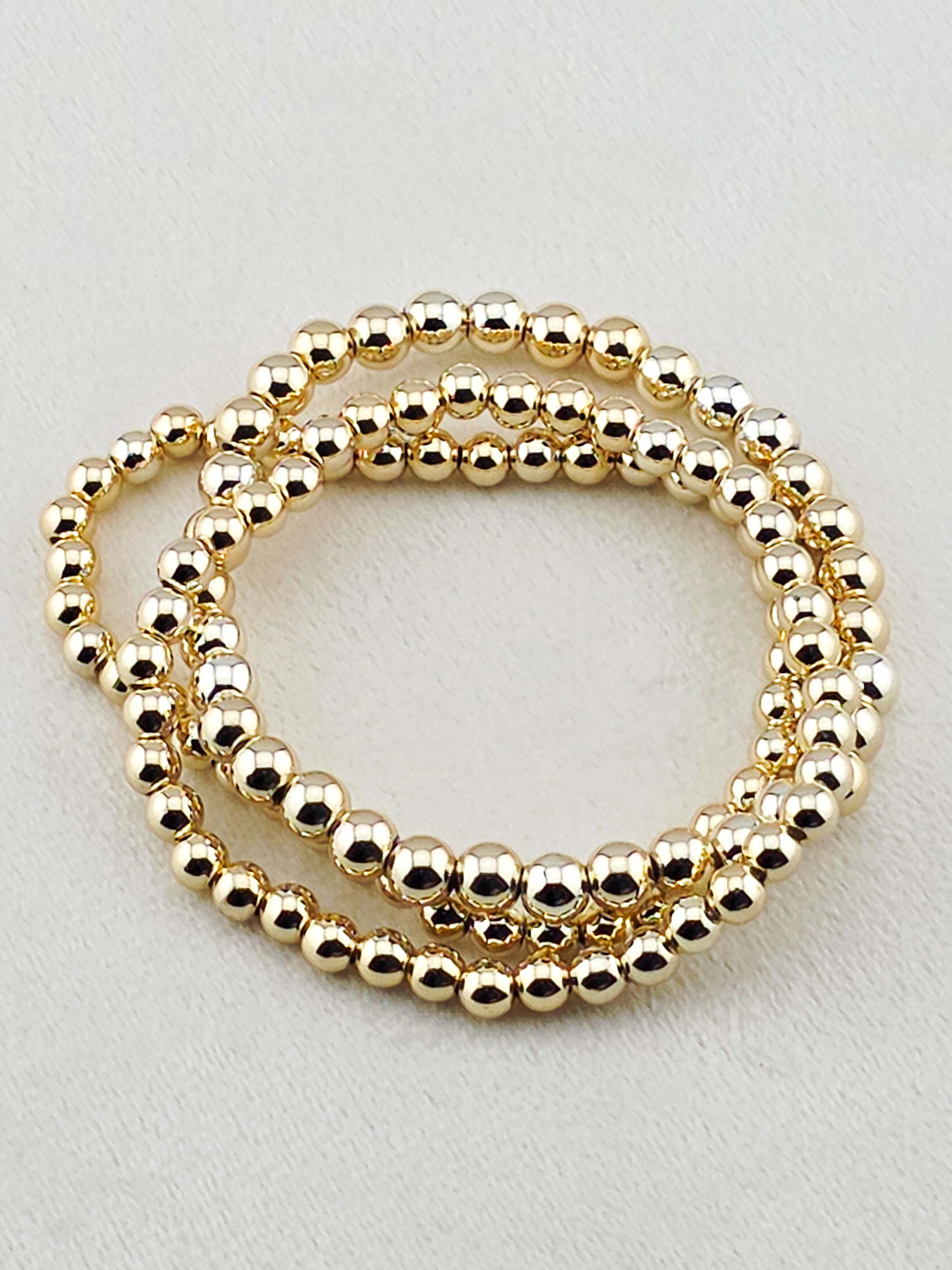 Gold-Filled 5mm Bead Stretch Bracelet