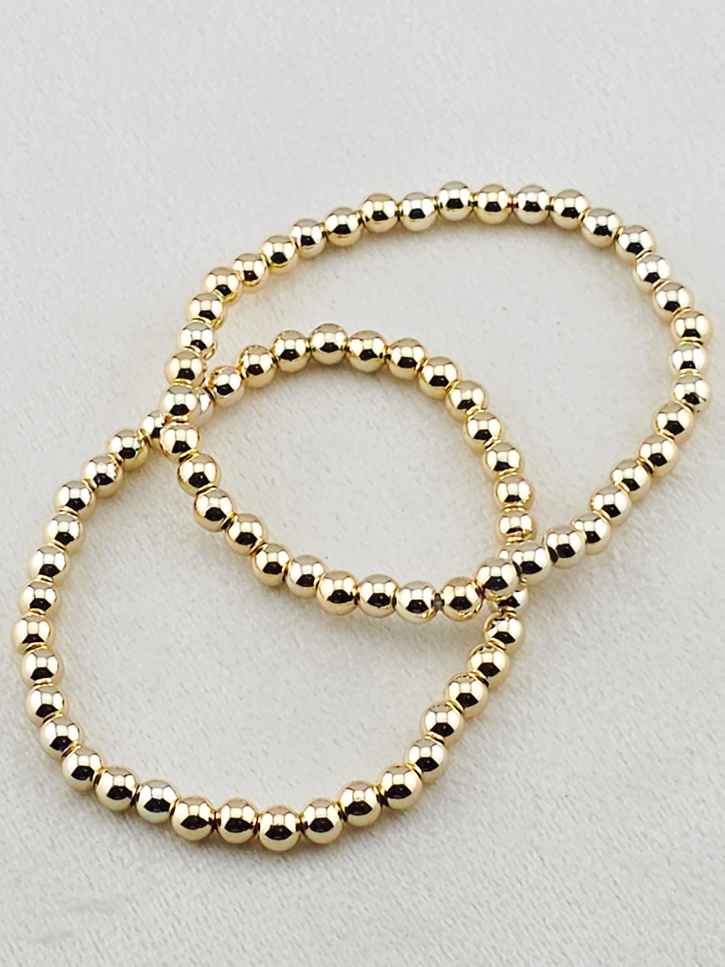 Gold-Filled 5mm Bead Stretch Bracelet