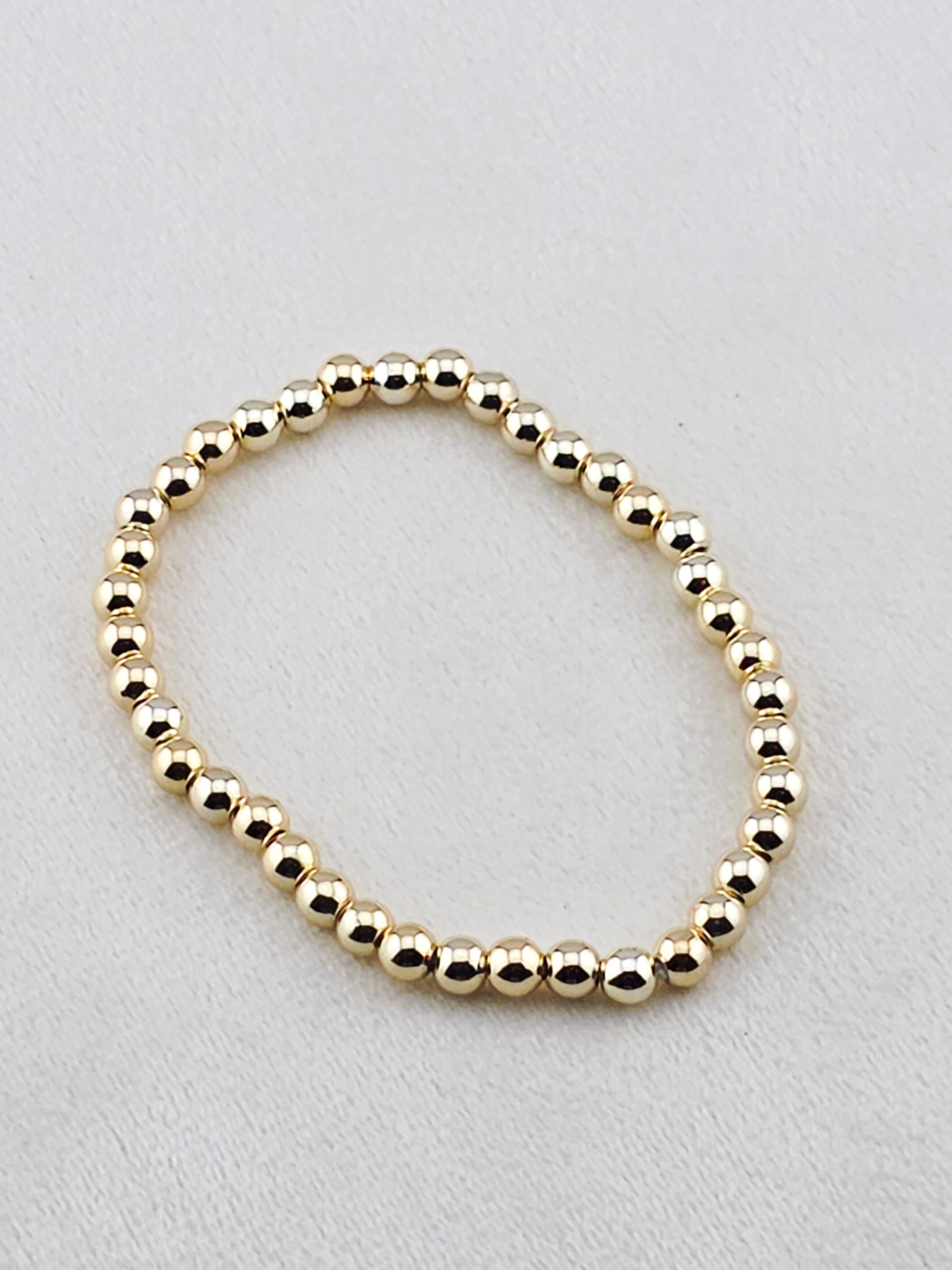 Gold-Filled 5mm Bead Stretch Bracelet