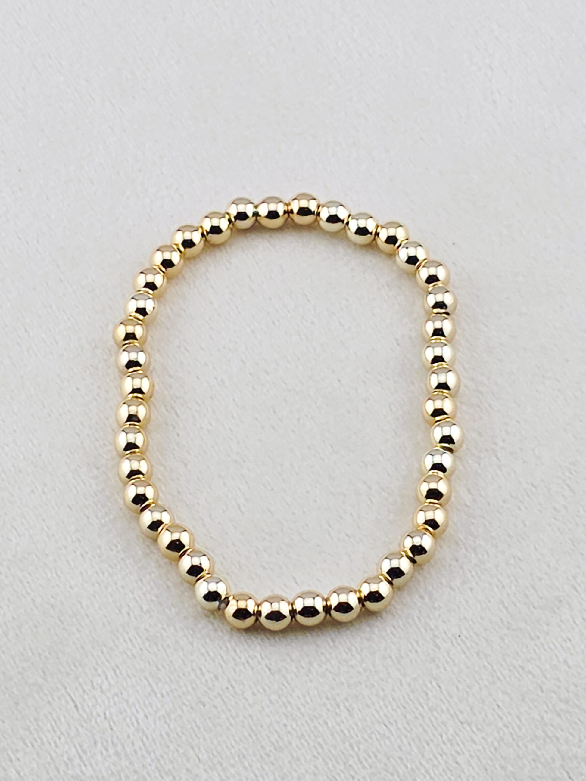 Gold-Filled 5mm Bead Stretch Bracelet