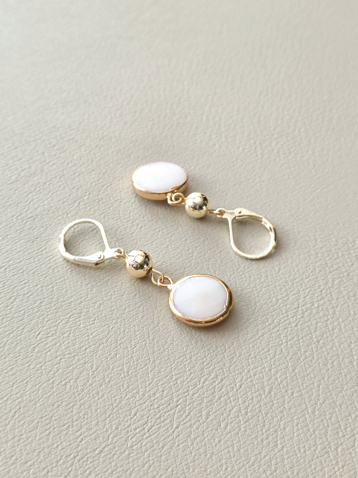Gold Shell Charm Earrings