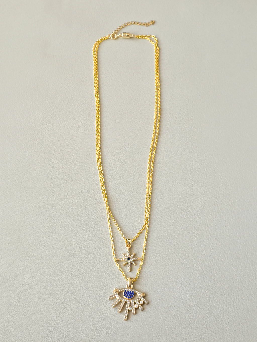 Gold Dual-Layered Celestial Charm Necklace