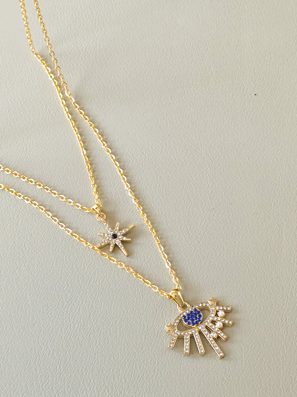 Gold Dual-Layered Celestial Charm Necklace