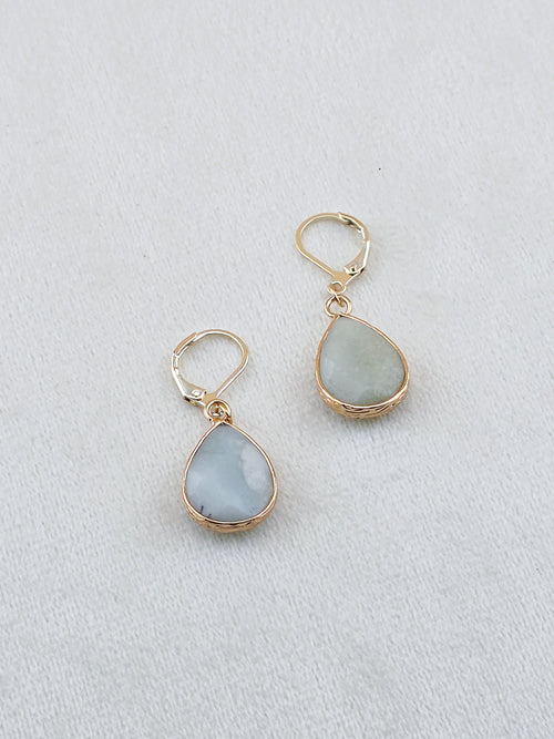 Gold Filled Amazonite Teardrop Earrings