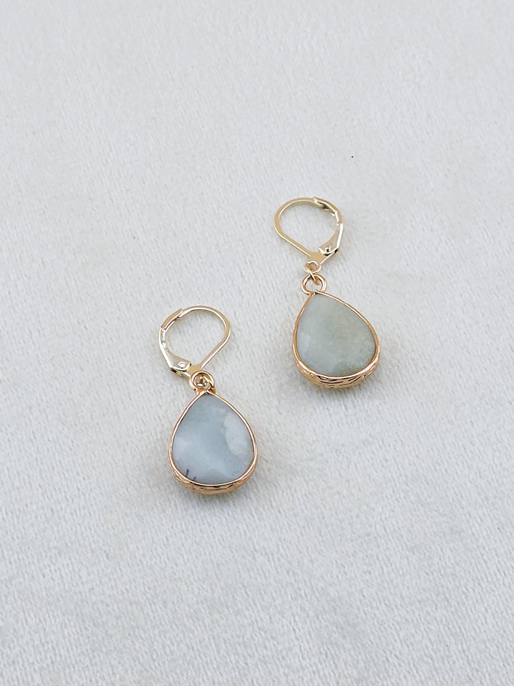 Gold-Filled Amazonite Teardrop Earrings