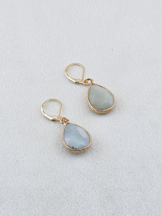Gold-Filled Amazonite Teardrop Earrings