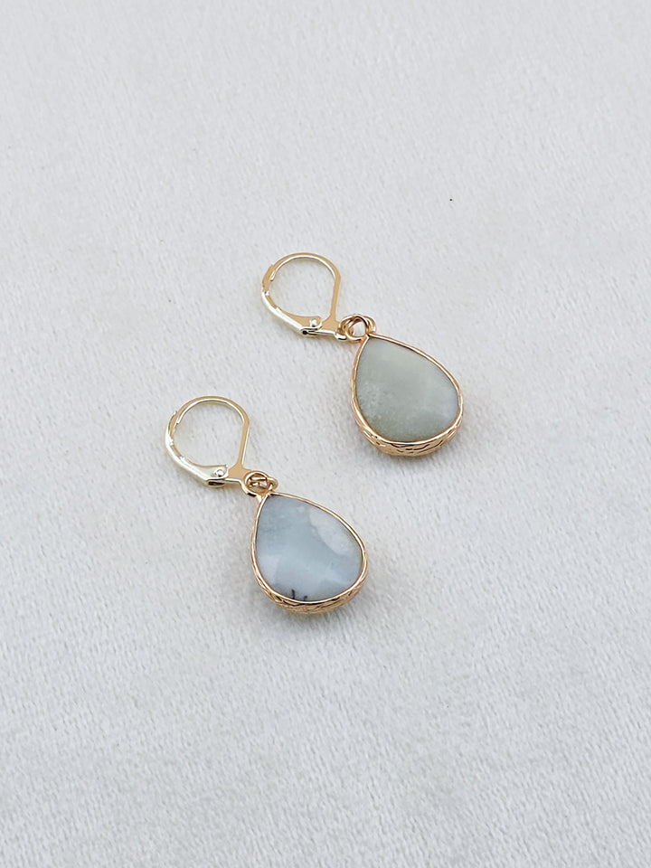 Gold-Filled Amazonite Teardrop Earrings