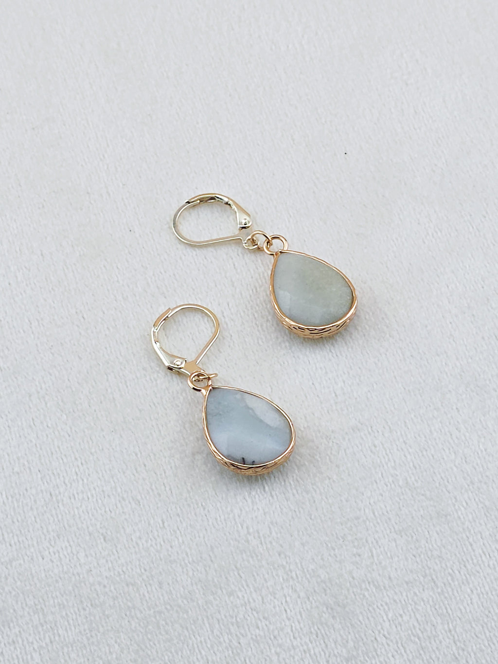 Gold Filled Amazonite Teardrop Earrings