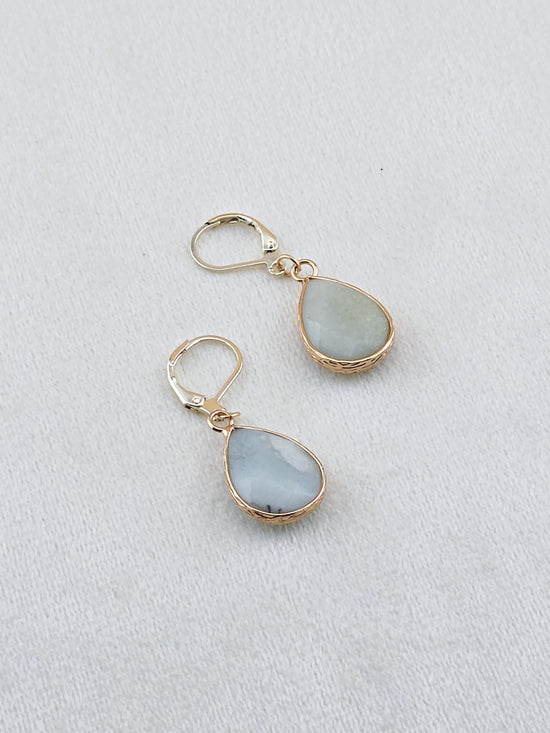 Gold-Filled Amazonite Teardrop Earrings