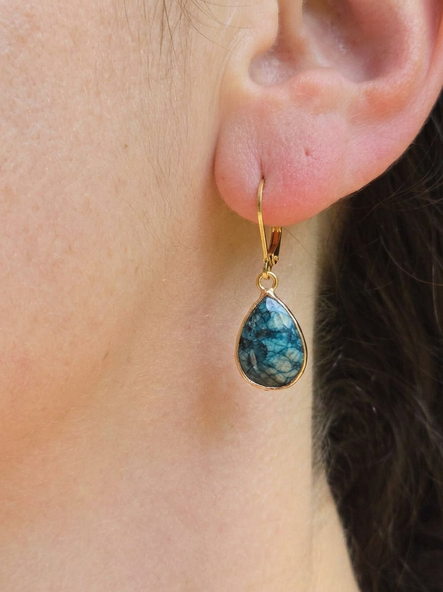 Gold Filled Apatite Teardrop Earrings