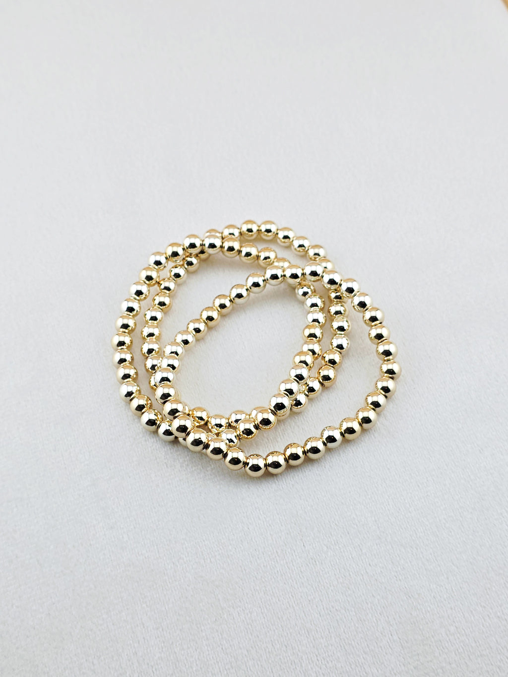 Gold Filled Beaded Stretch Bracelet (6mm)