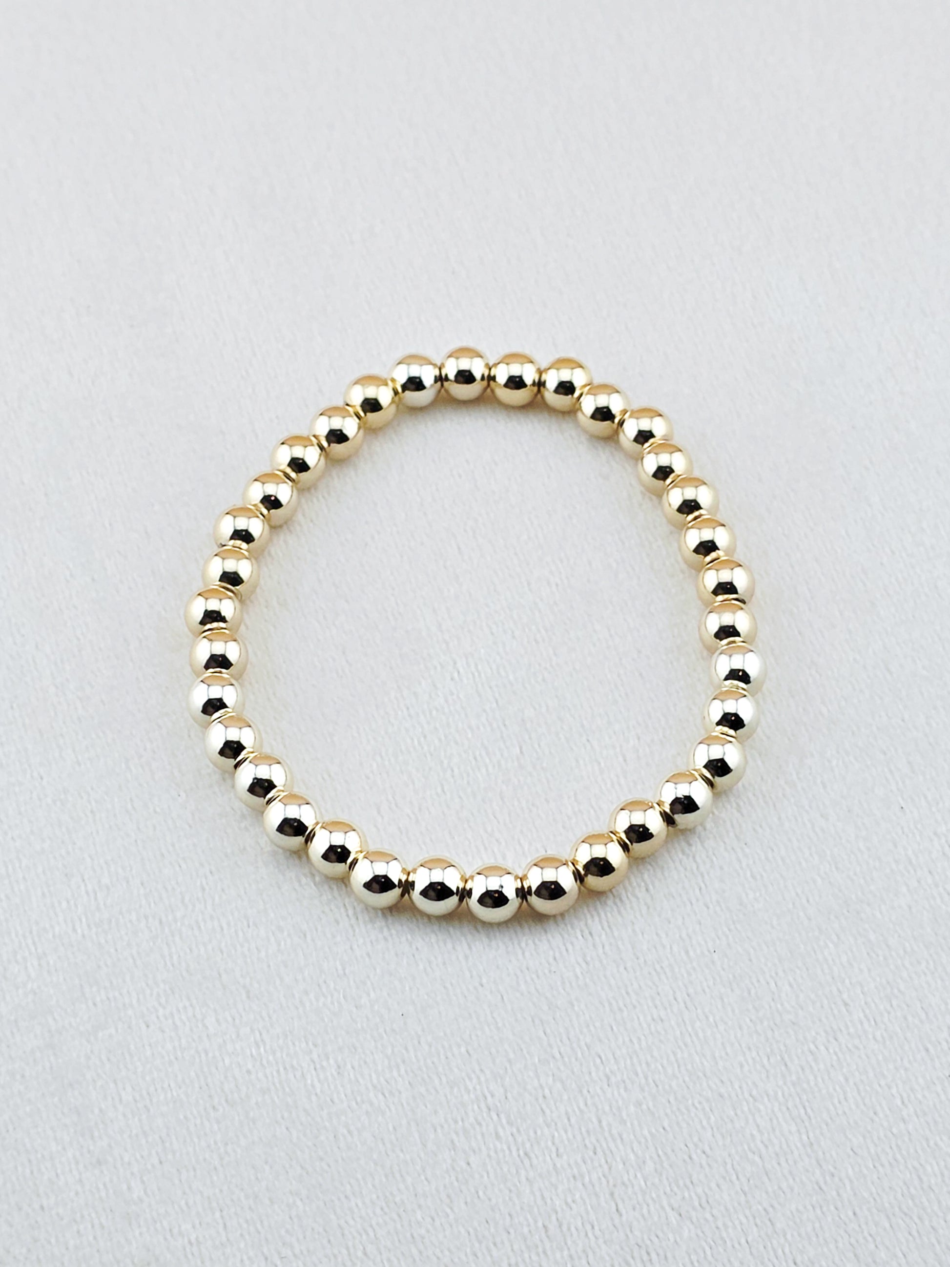 Gold-Filled 6mm Bead Stretch Bracelet