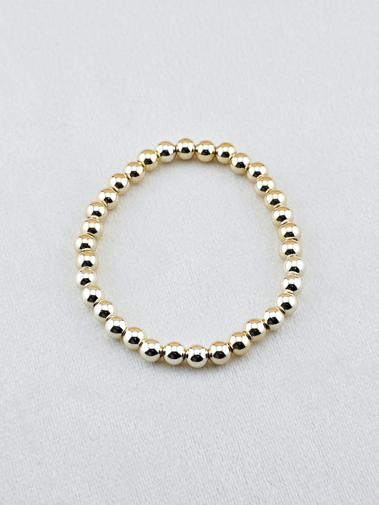 Gold-Filled 6mm Bead Stretch Bracelet