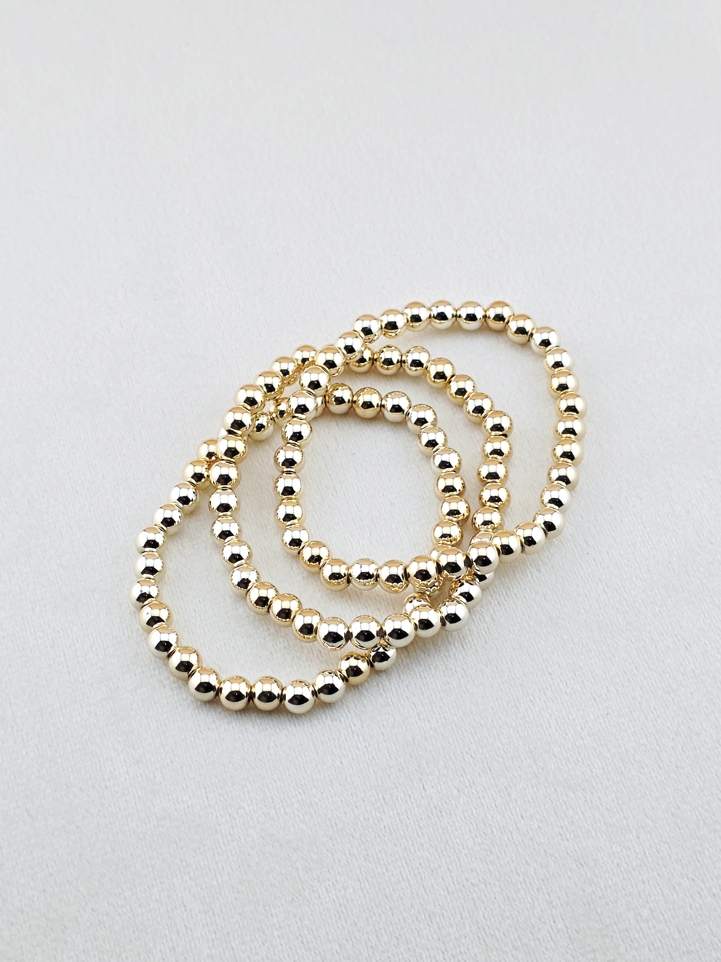 Gold Filled Beaded Stretch Bracelet (6mm)