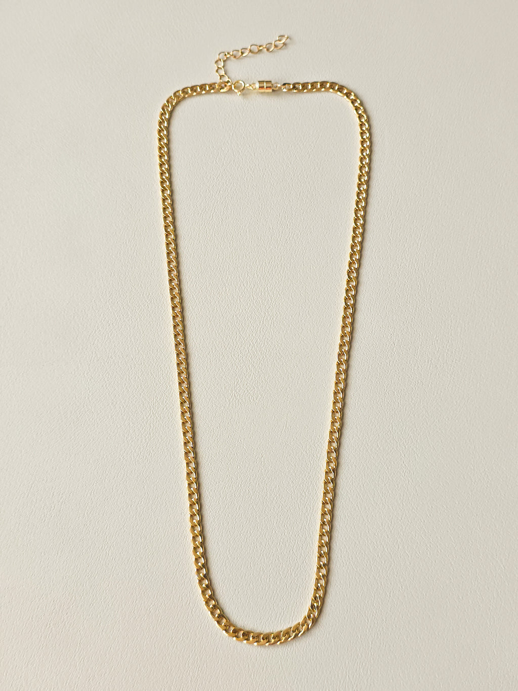 Gold Steel Large Cuban Chain Necklace