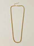 Gold Steel Large Cuban Chain Necklace