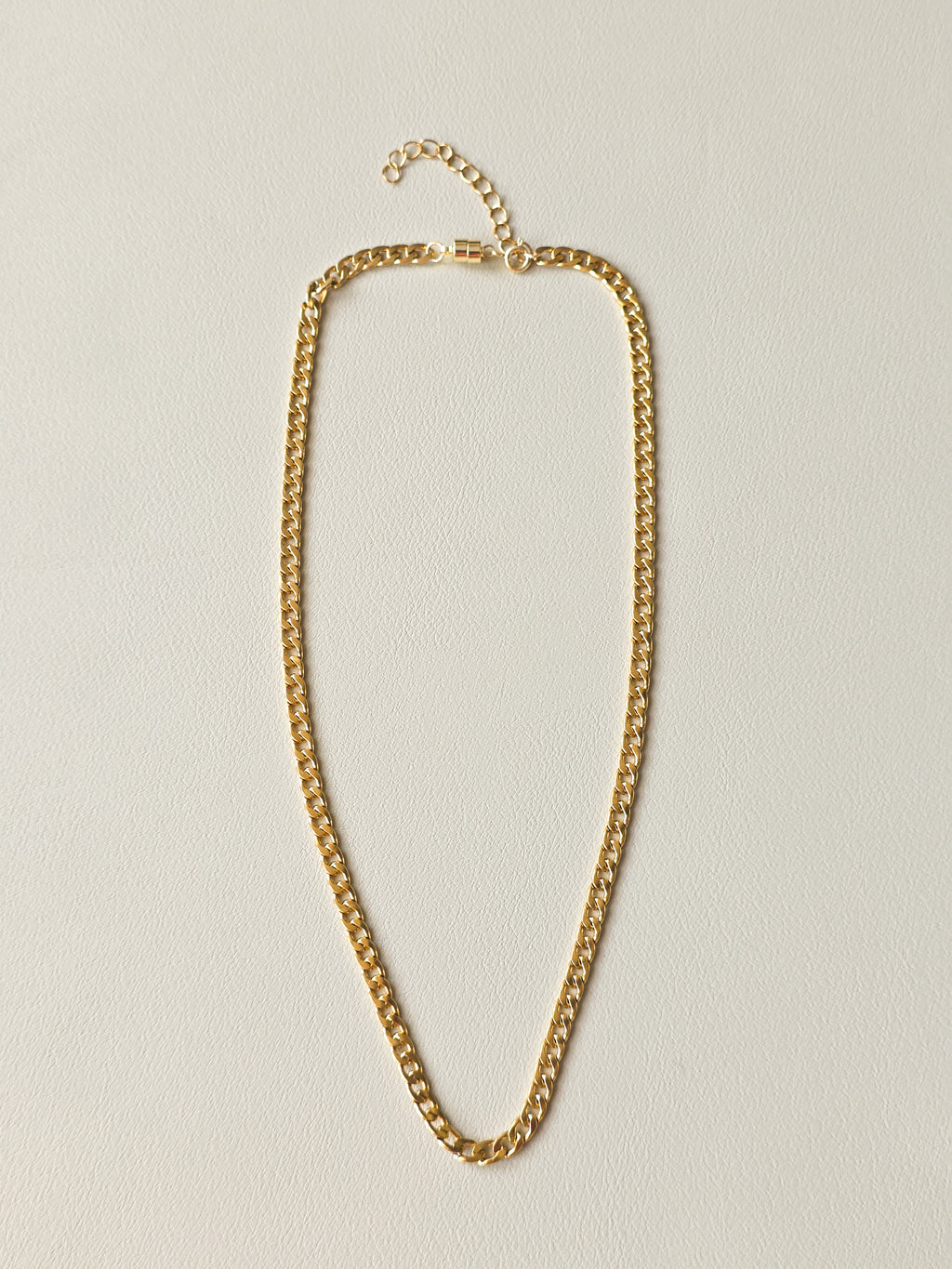 Gold Steel Large Cuban Chain Necklace