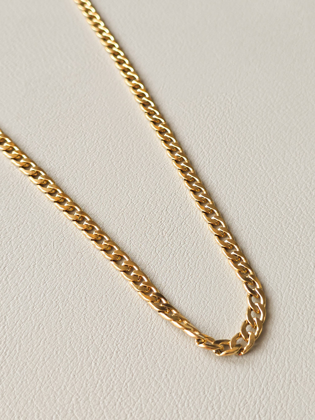Gold Steel Large Cuban Chain Necklace