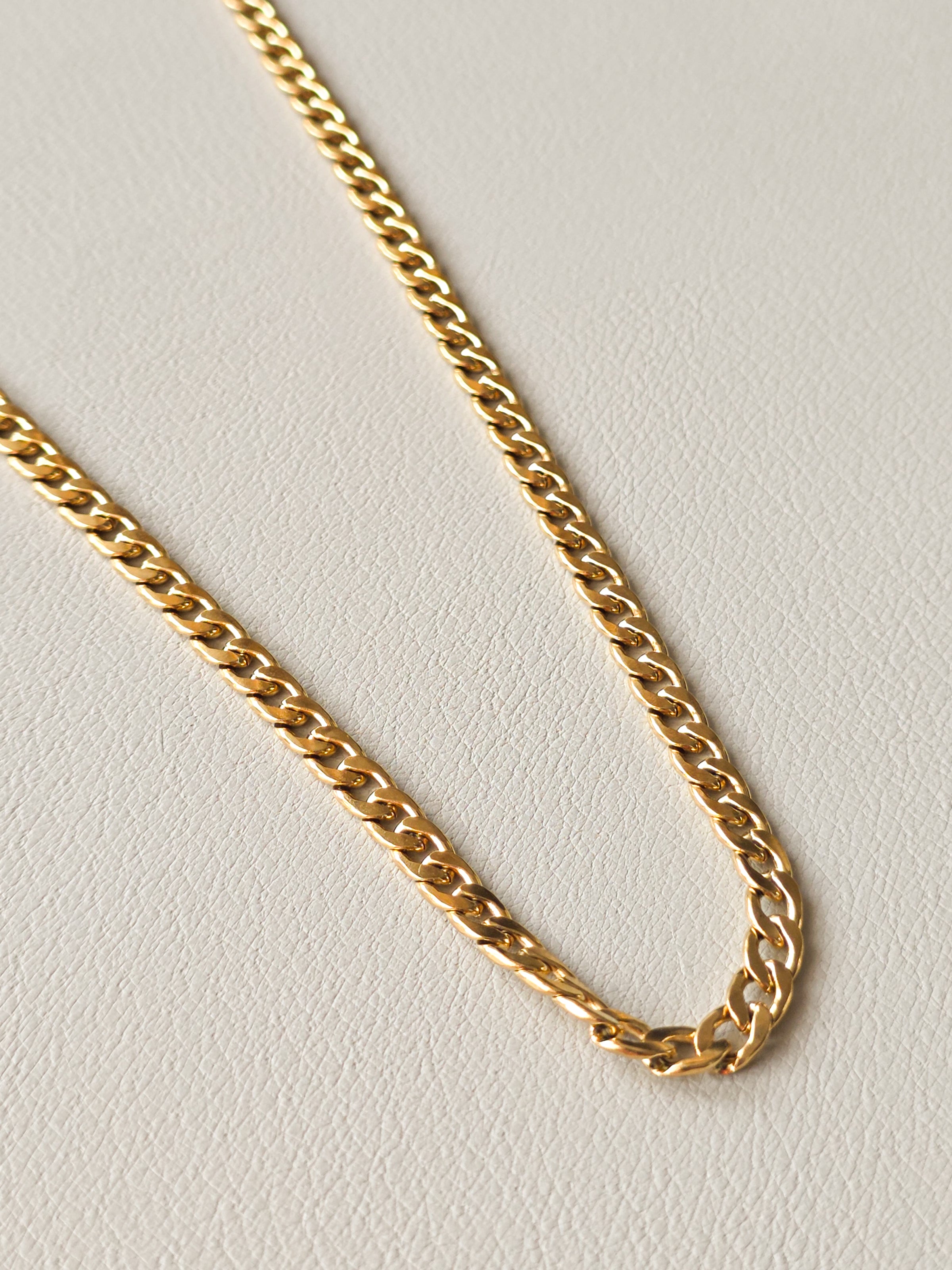 Gold Steel Large Cuban Chain Necklace