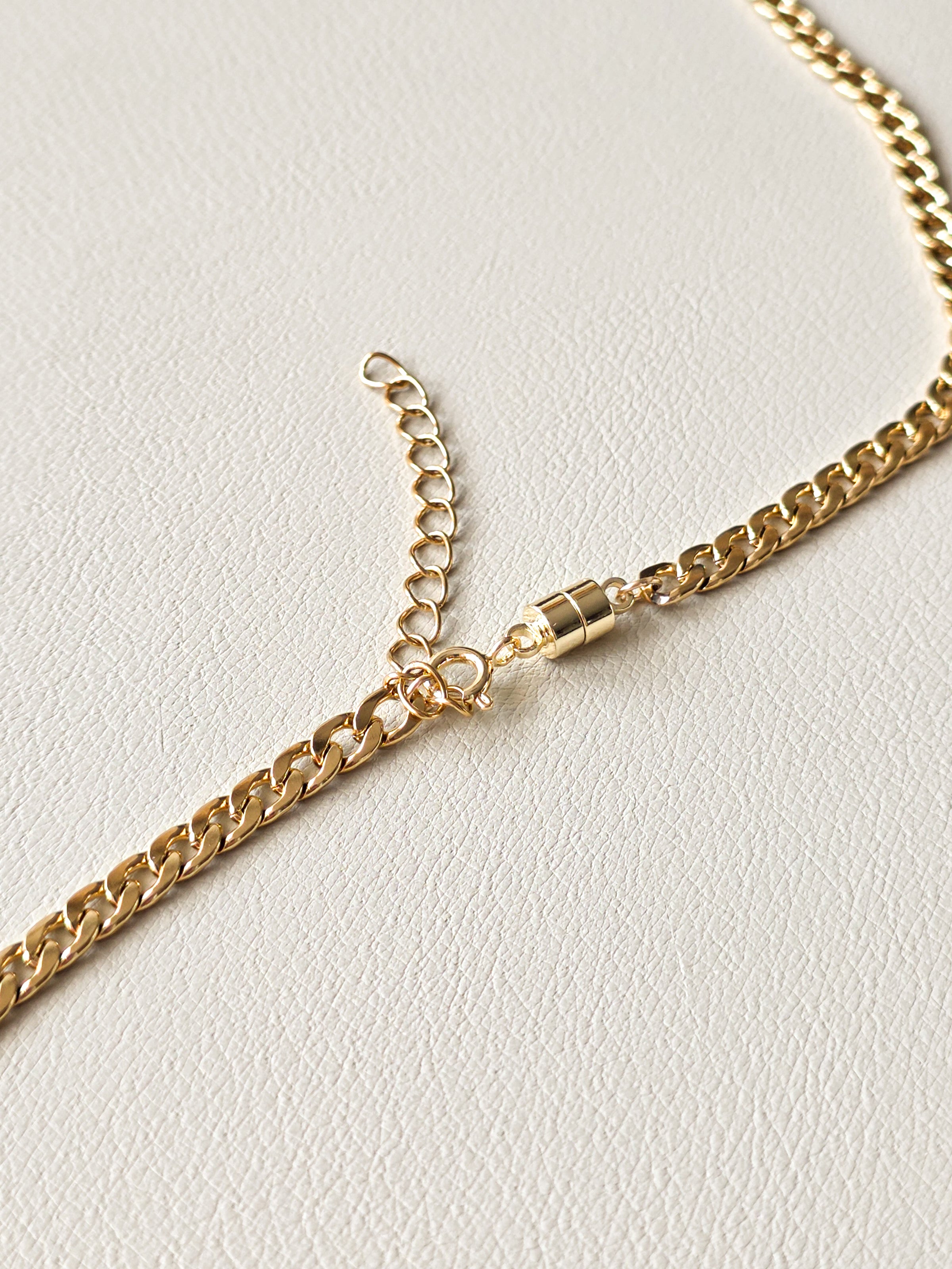Gold Steel Large Cuban Chain Necklace