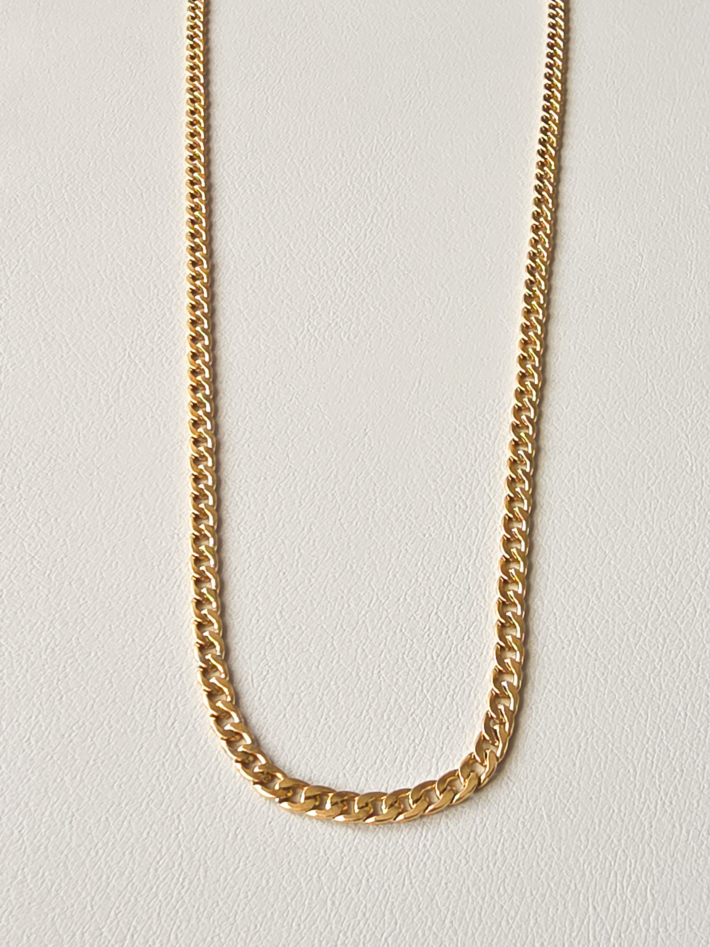 Gold Steel Large Cuban Chain Necklace