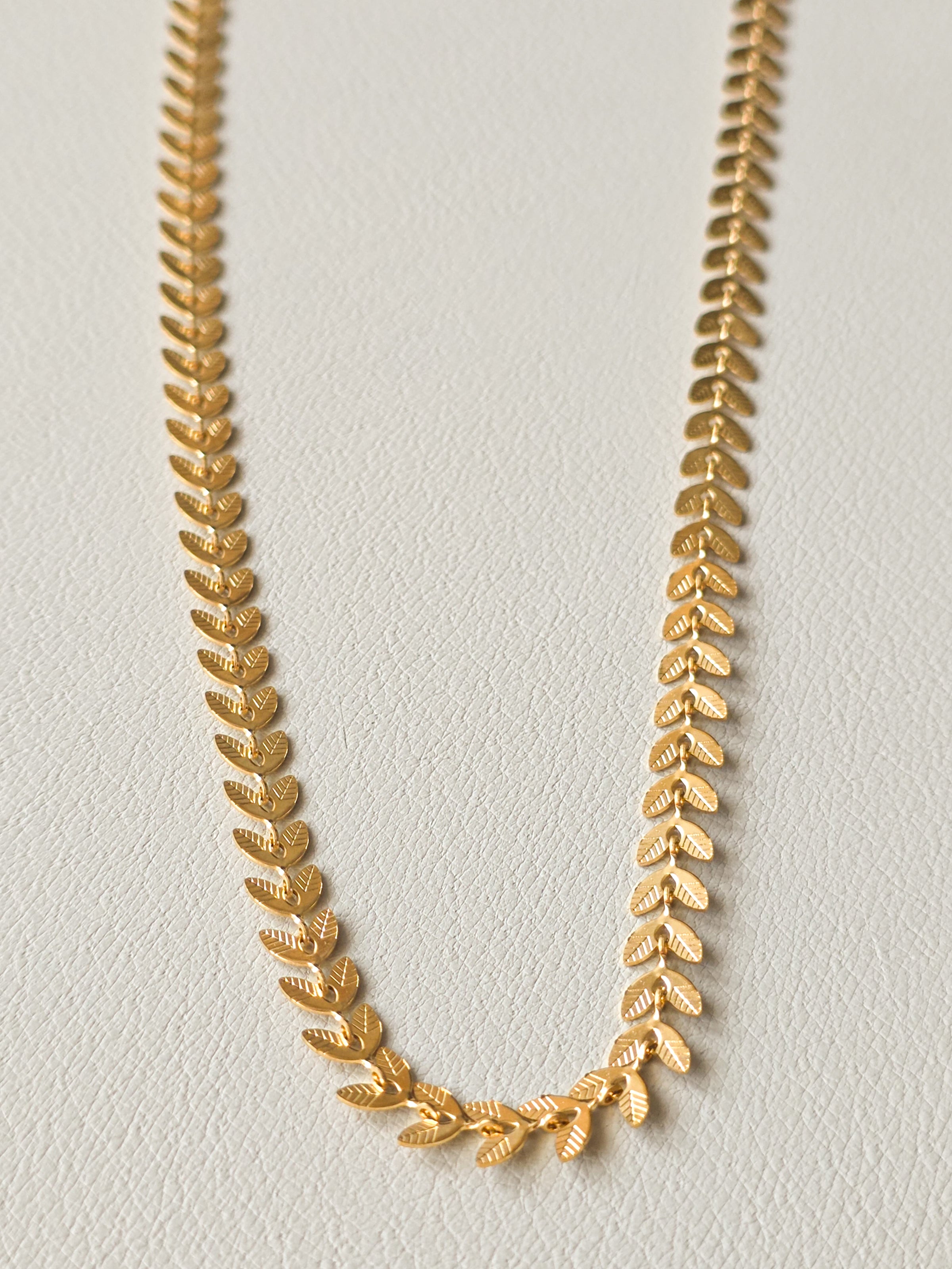 Gold Leaf Chain Necklace
