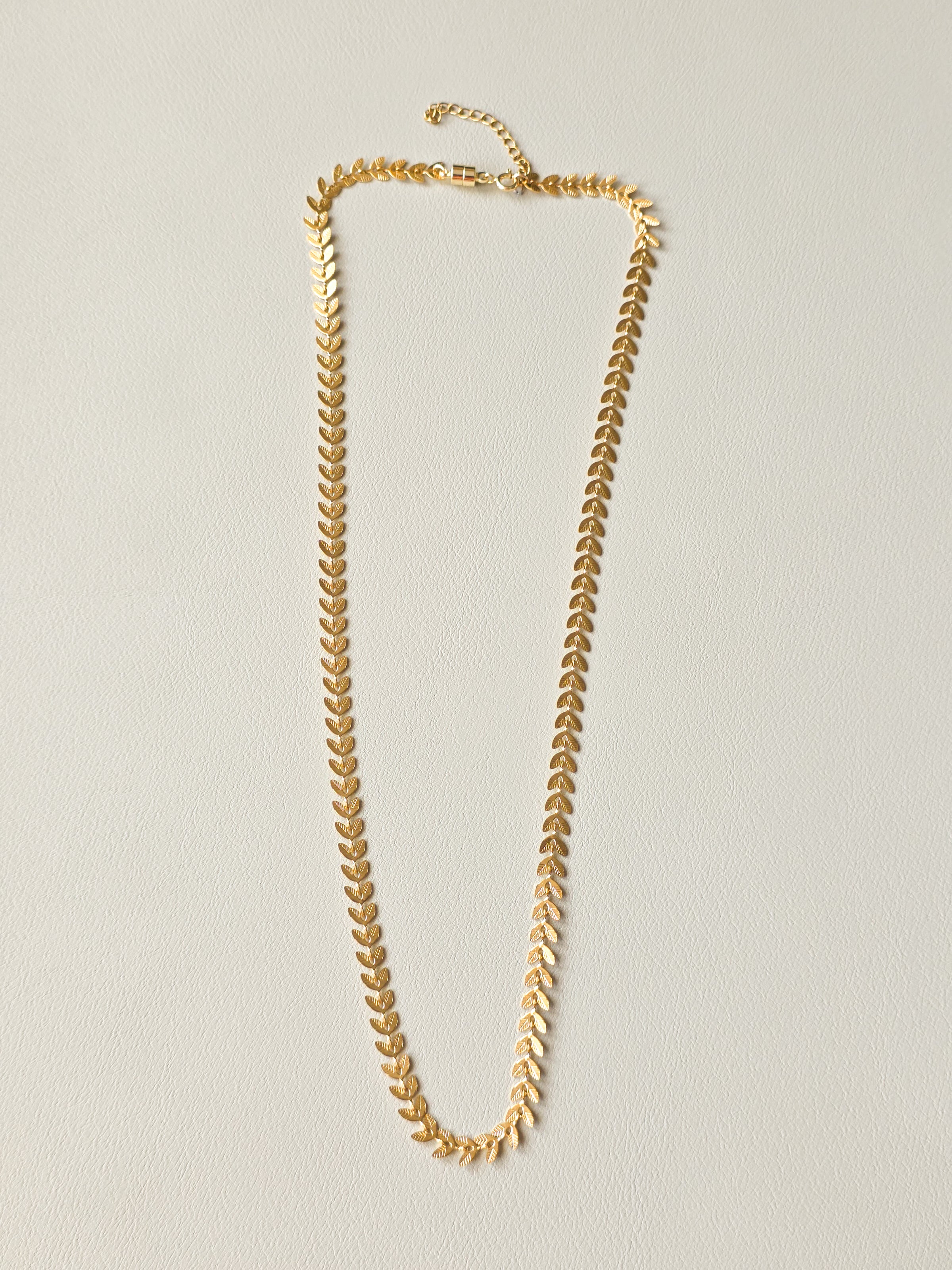 Gold Leaf Chain Necklace