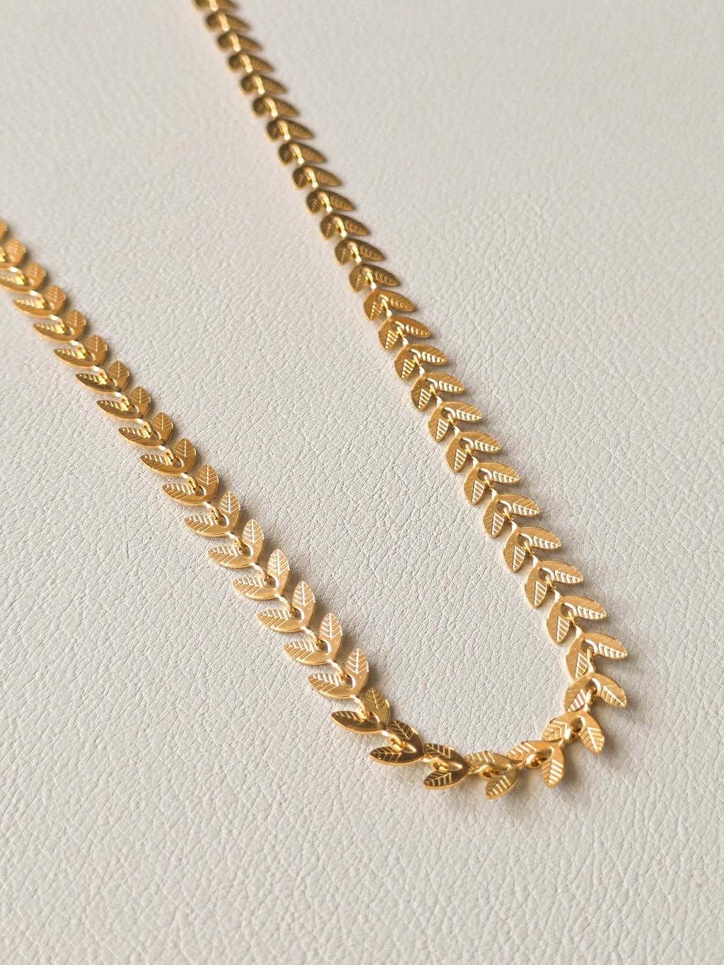 Gold Leaf Chain Necklace