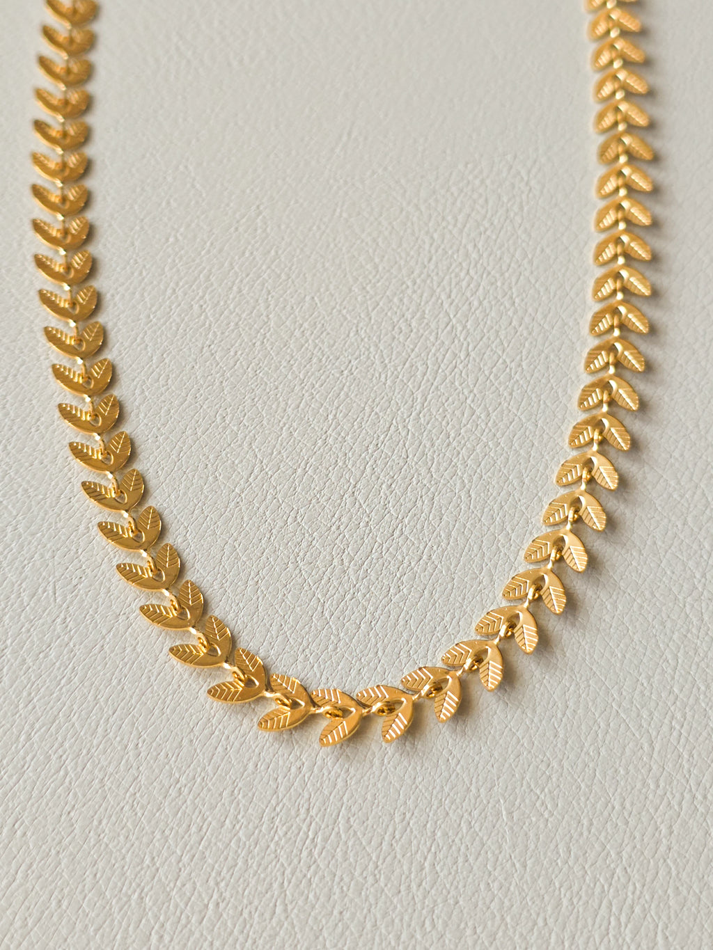 Gold Leaf Chain Necklace