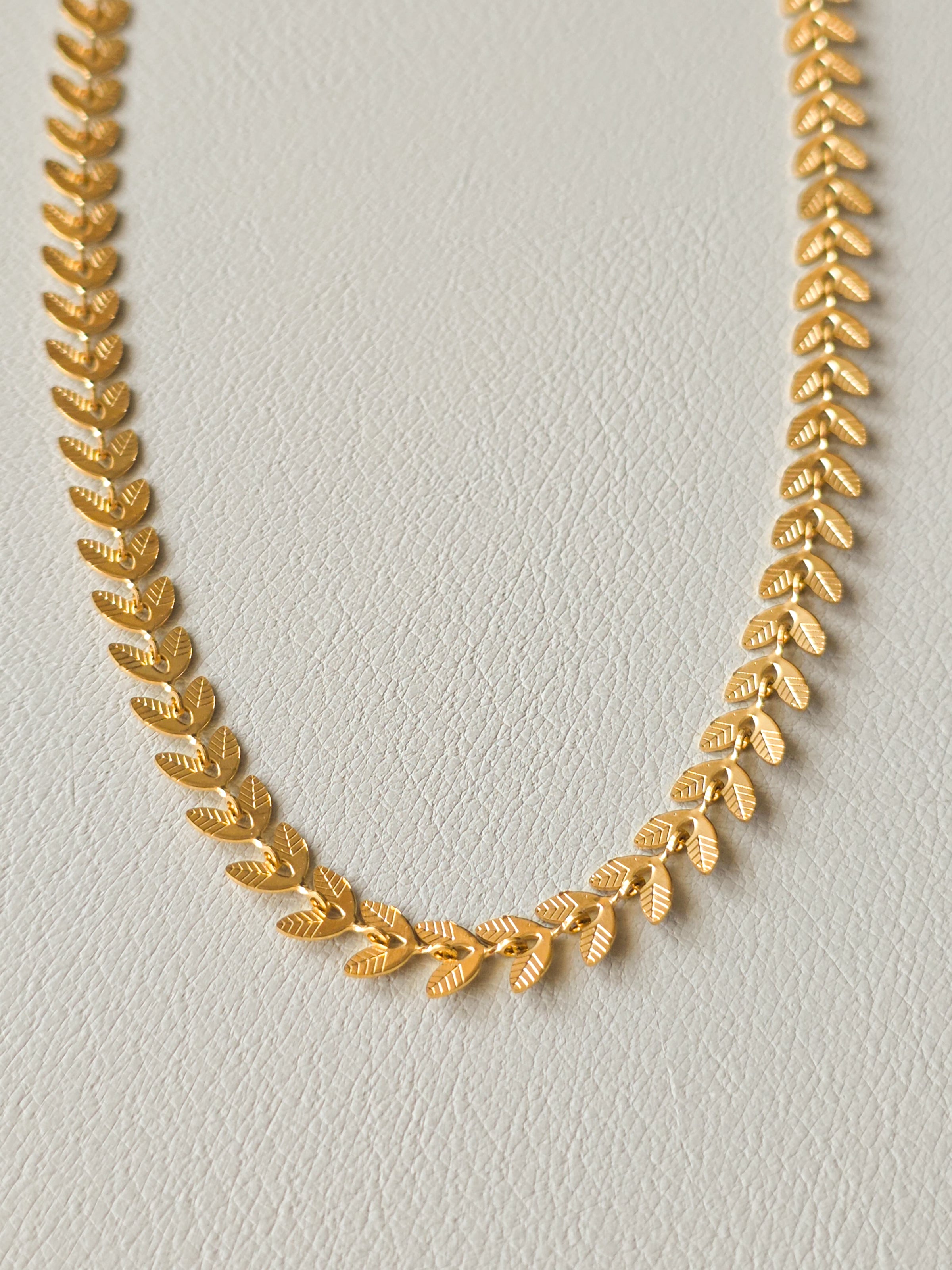 Gold Leaf Chain Necklace