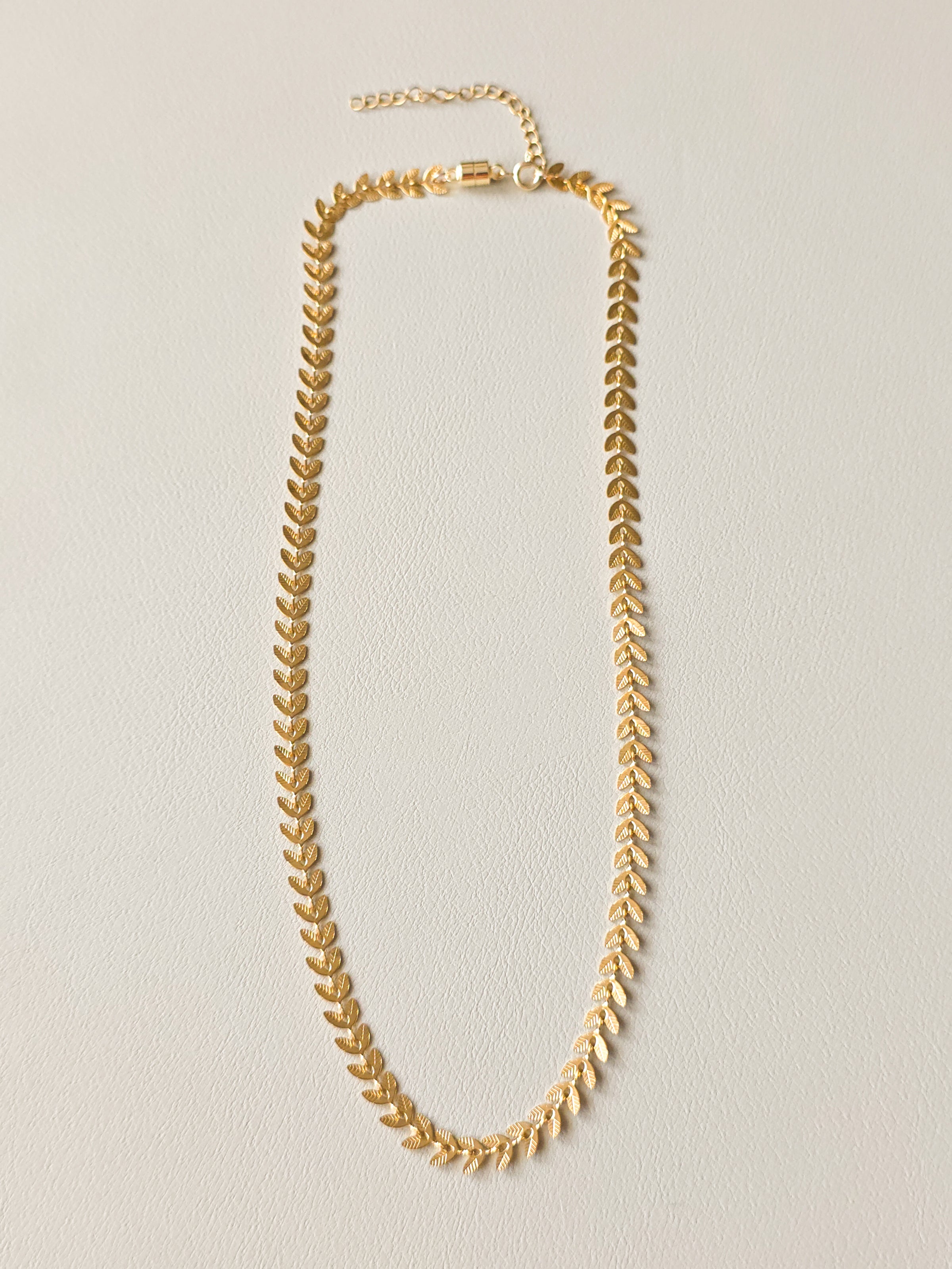 Gold Leaf Chain Necklace