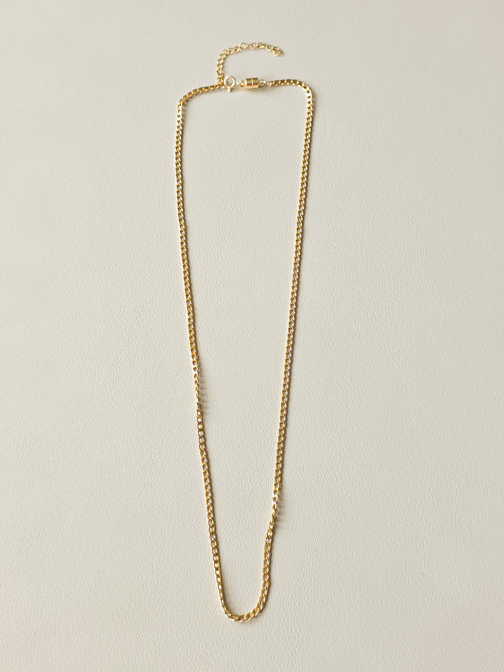 Gold Steel Slim Cuban Chain Necklace