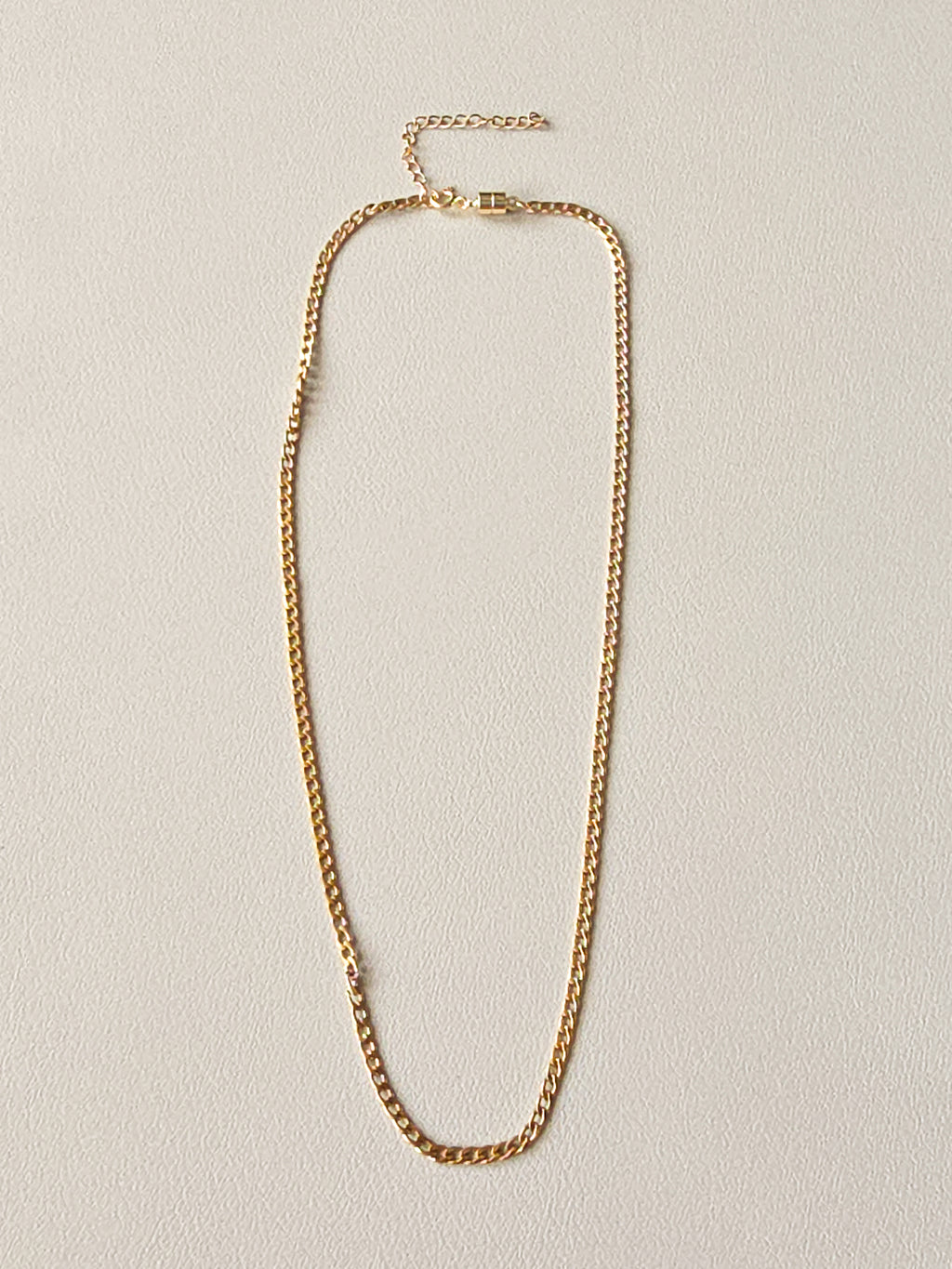 Gold Steel Slim Cuban Chain Necklace