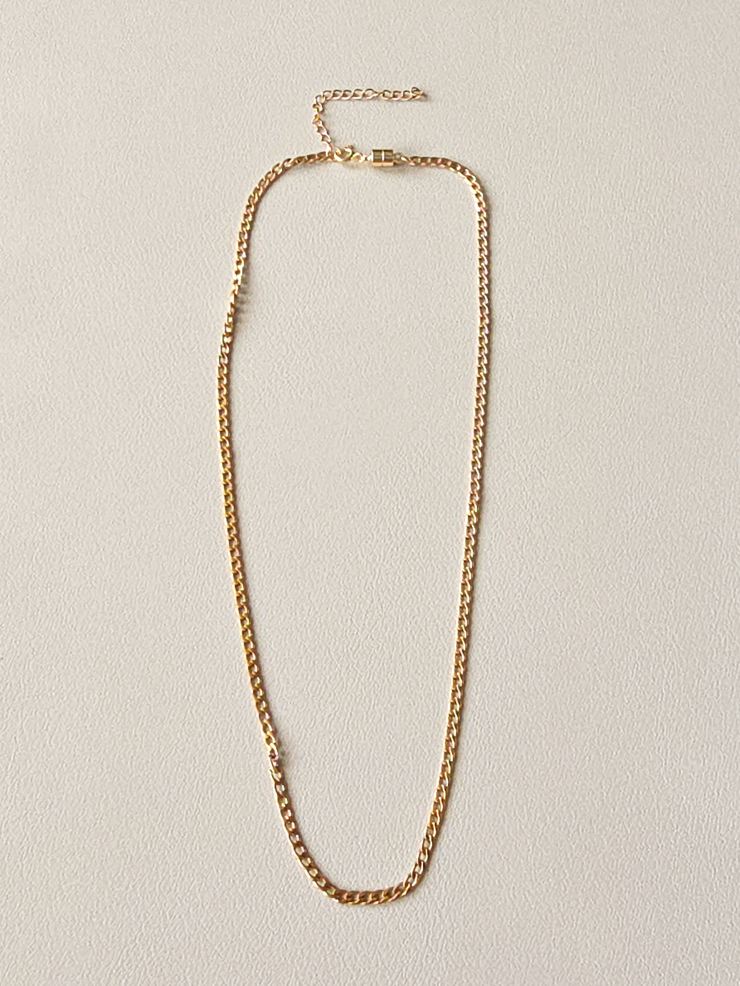 Gold Steel Slim Cuban Chain Necklace