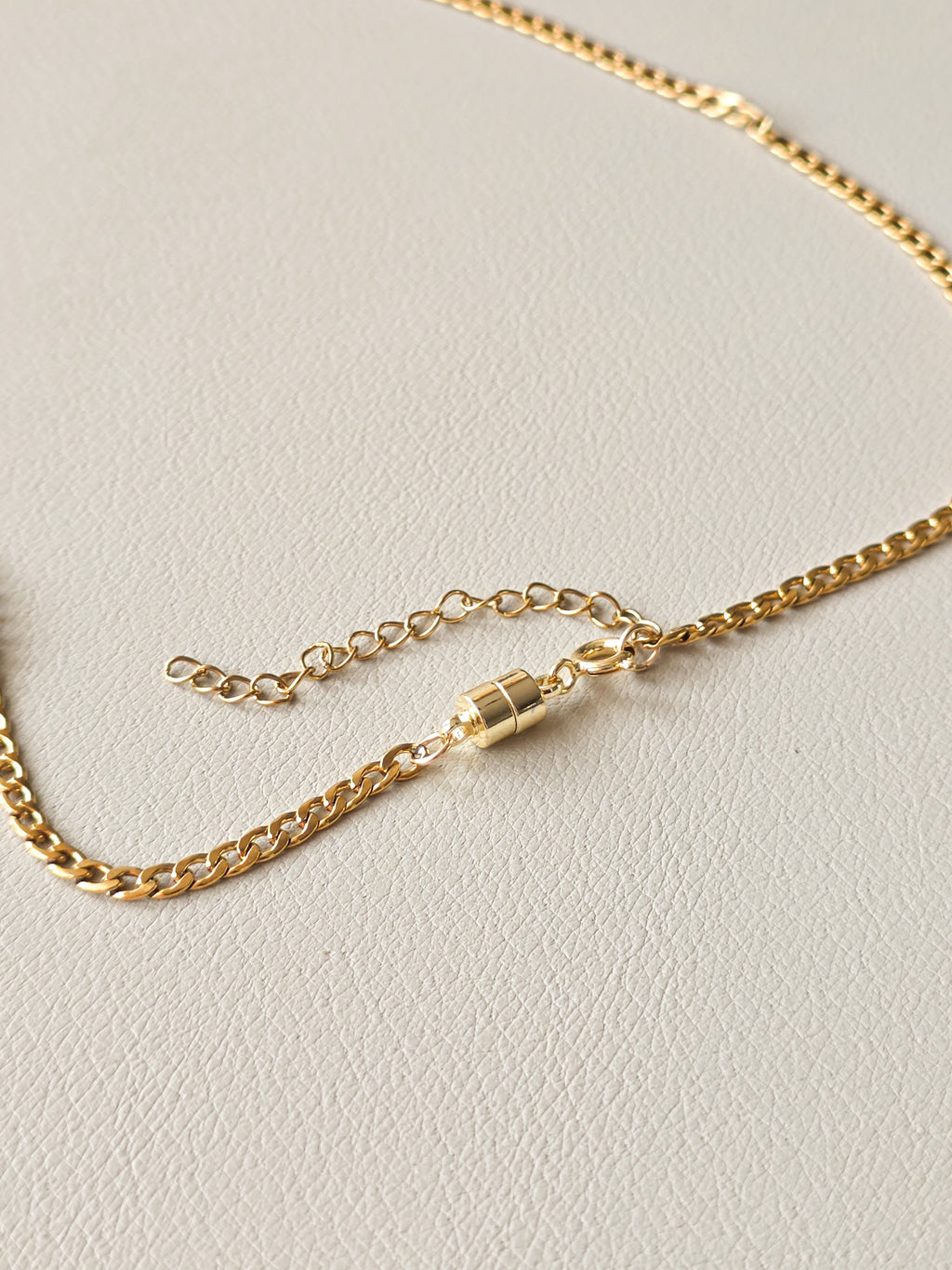 Gold Steel Slim Cuban Chain Necklace