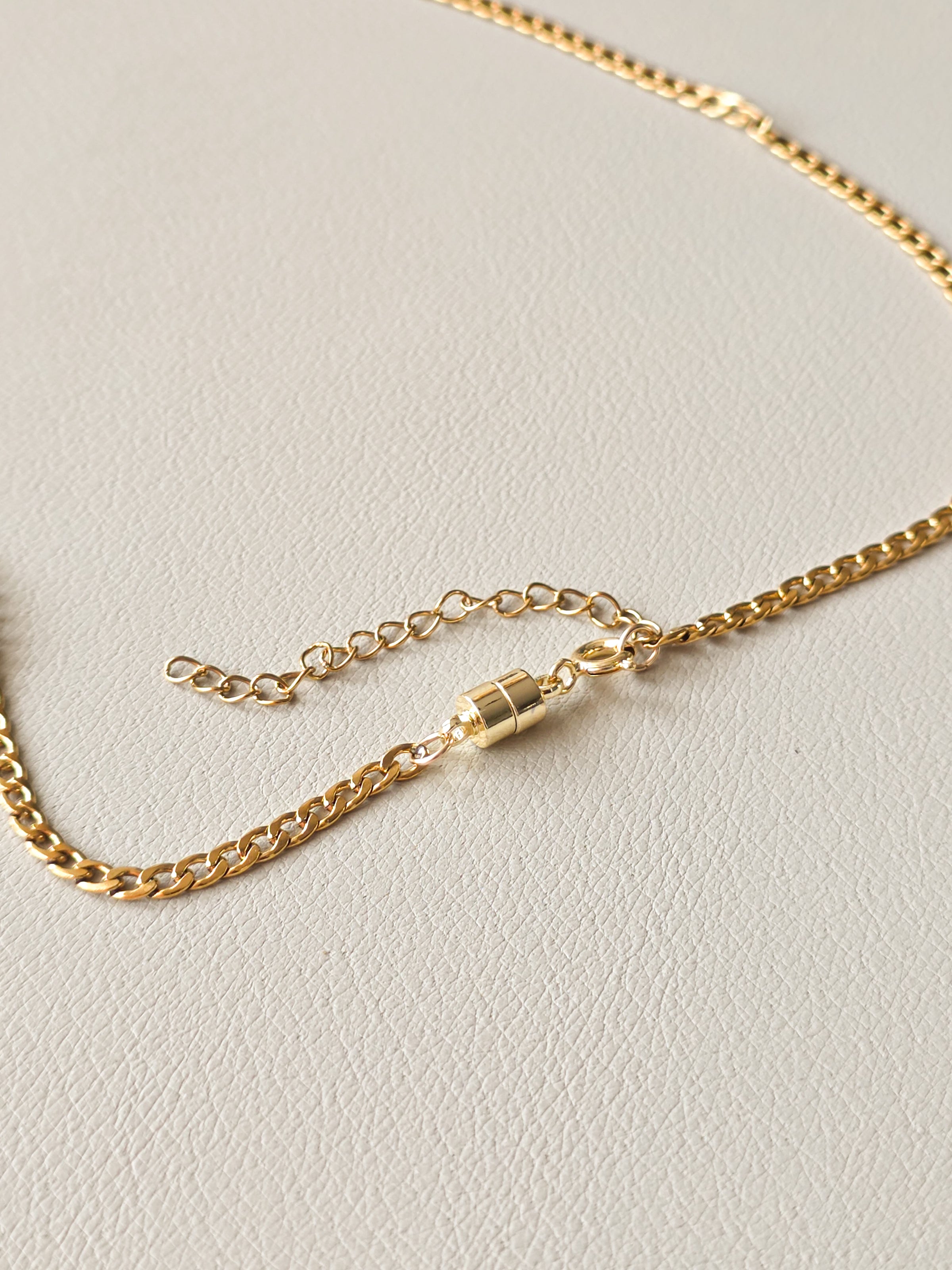 Gold Steel Slim Cuban Chain Necklace