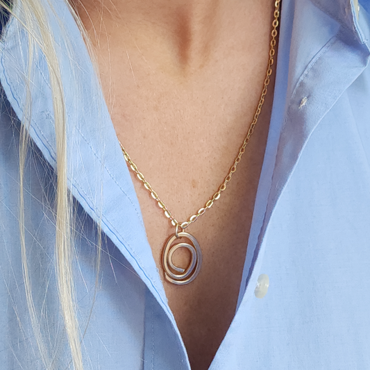 Gold Thumbprint Pendant Necklace