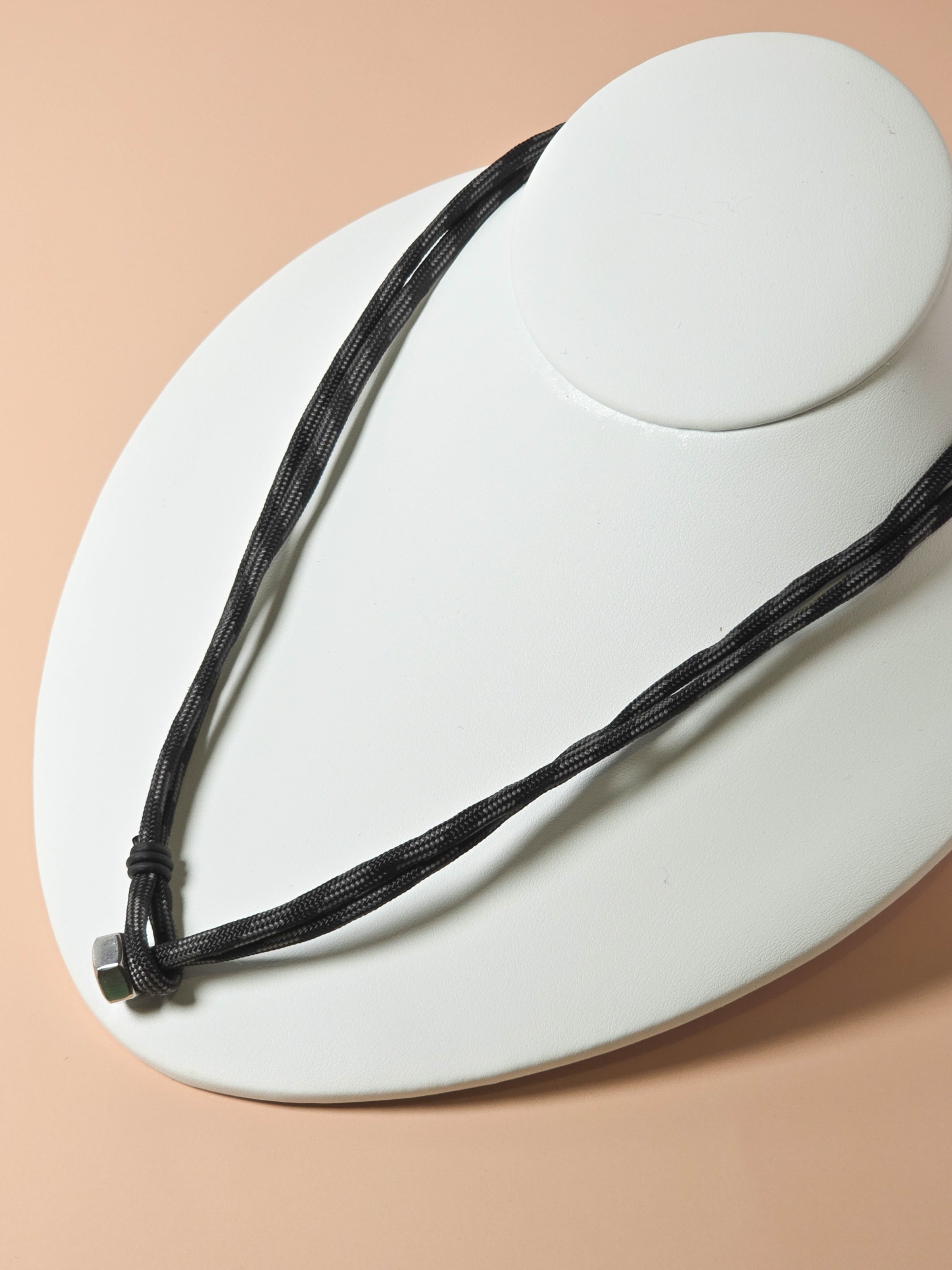 Stainless Steel Grey Stripe All Business Paracord Necklace