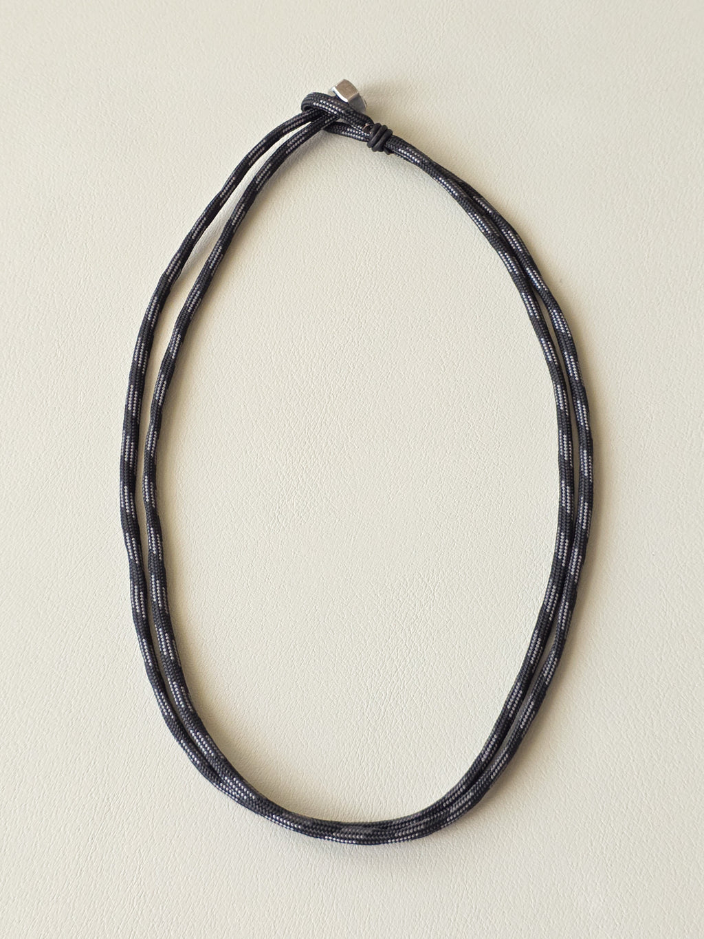 Stainless Steel Grey Stripe All Business Paracord Necklace