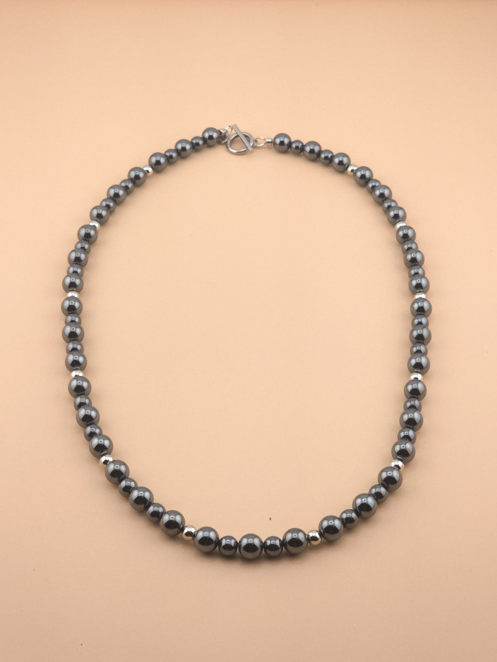 Stainless Steel Hematite Toggle Necklace