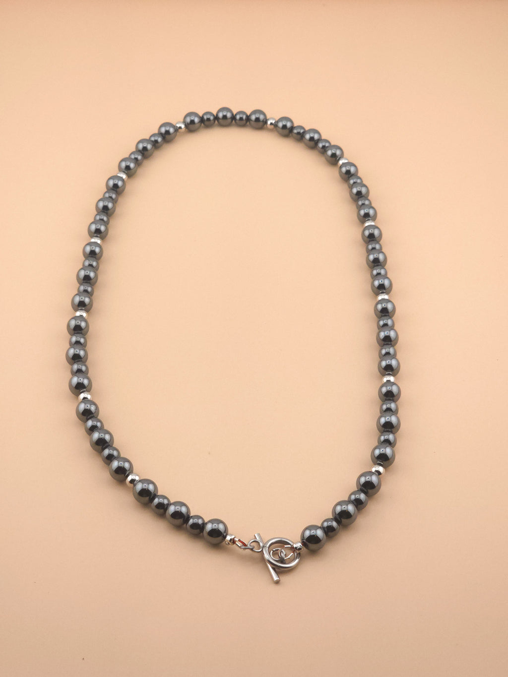 Stainless Steel Hematite Toggle Necklace