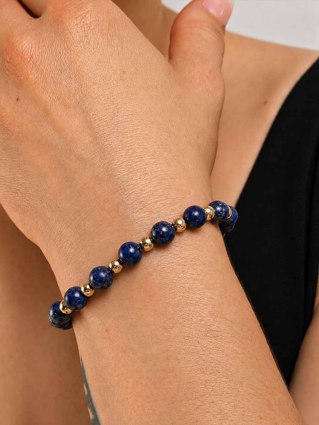 Lapis Lazuli Gemstone Beaded Bracelet