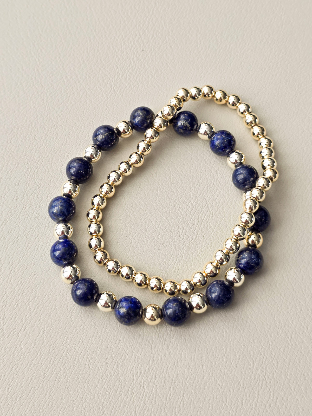 Lapis Lazuli Bracelet Stack | Gold-Filled
