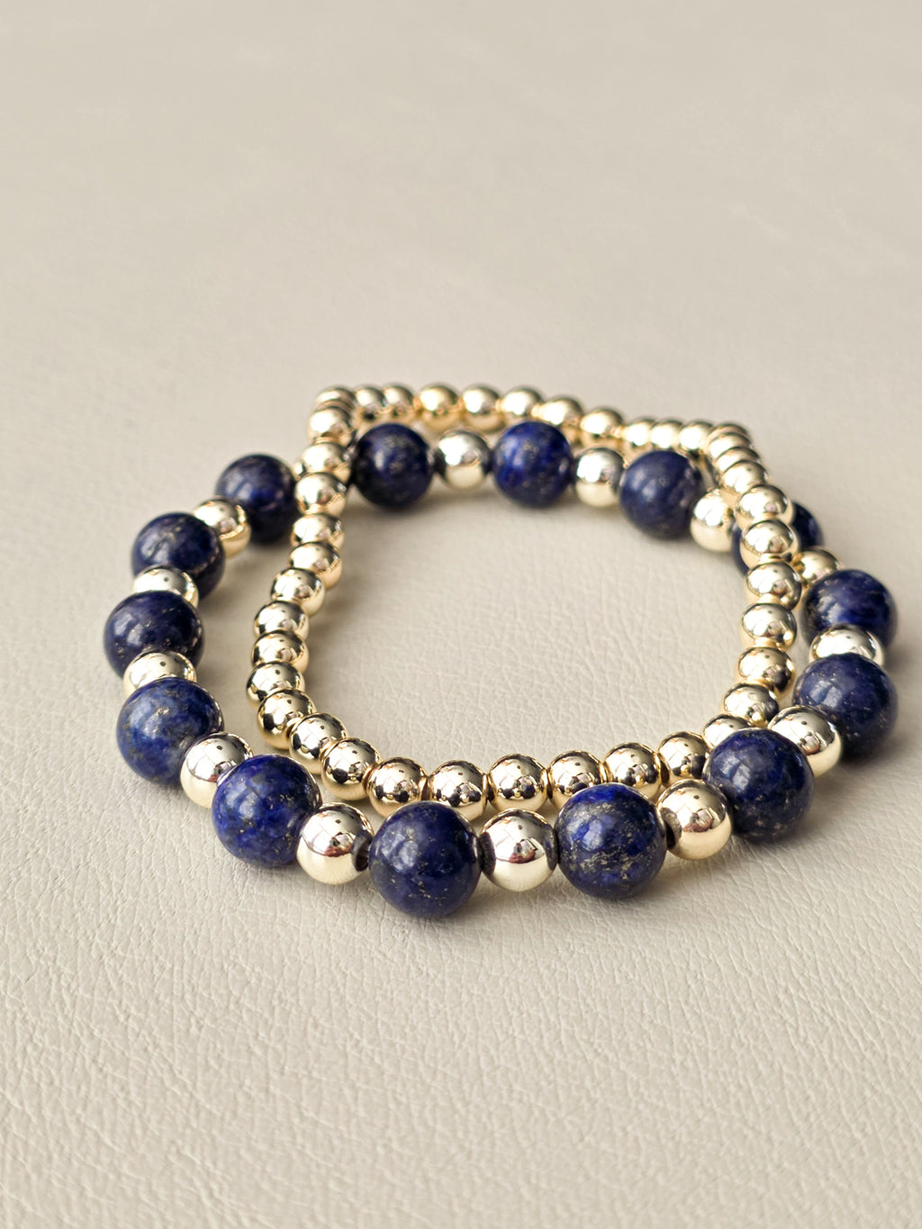 Lapis Lazuli Bracelet Stack | Gold-Filled