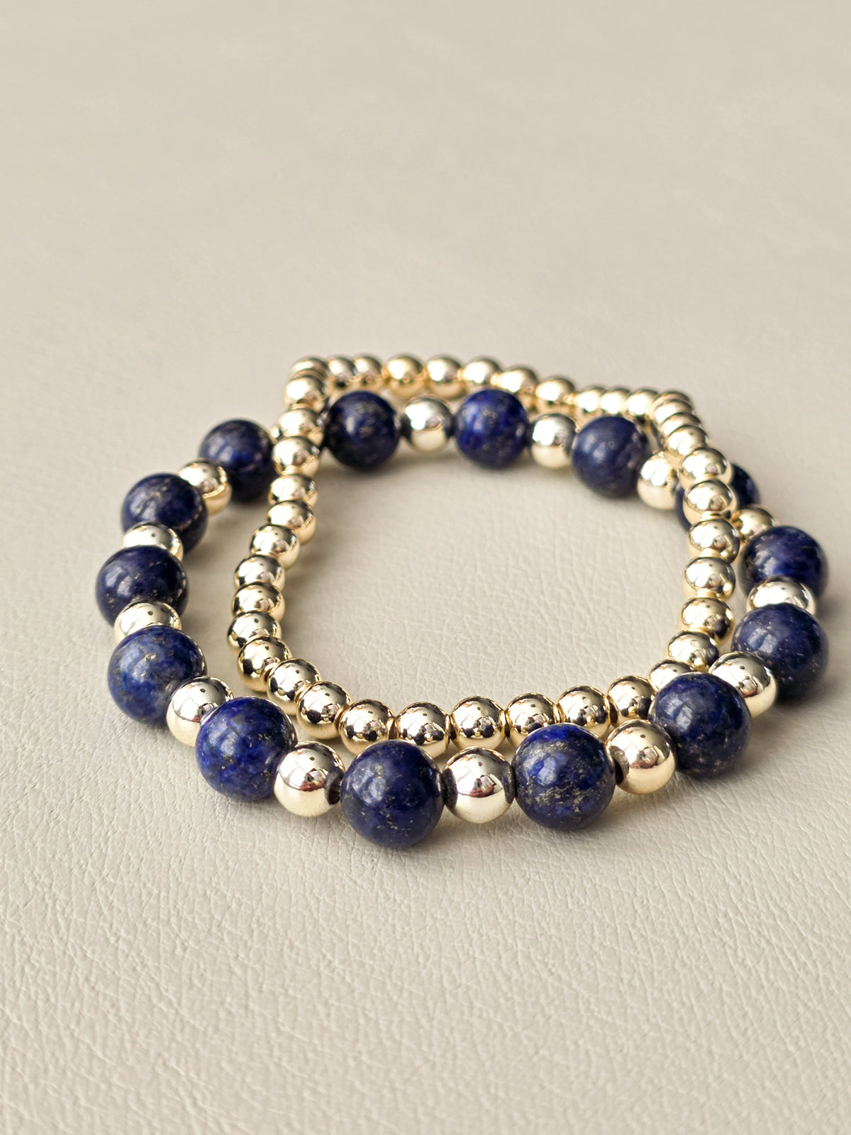 Lapis Lazuli Bracelet Stack | Gold-Filled