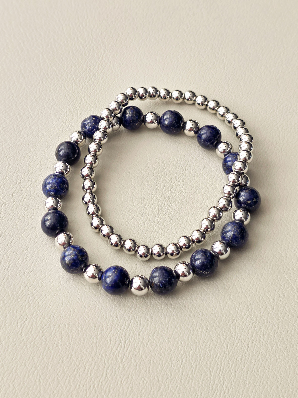 Lapis Lazuli Bracelet Stack | Silver-Filled