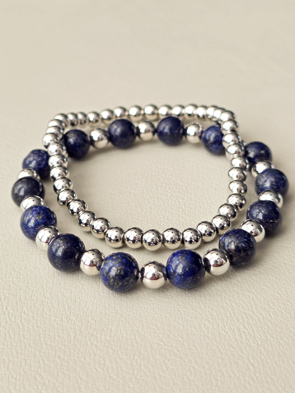 Lapis Lazuli Bracelet Stack | Silver-Filled