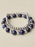 Lapis Lazuli Bracelet Stack | Silver-Filled