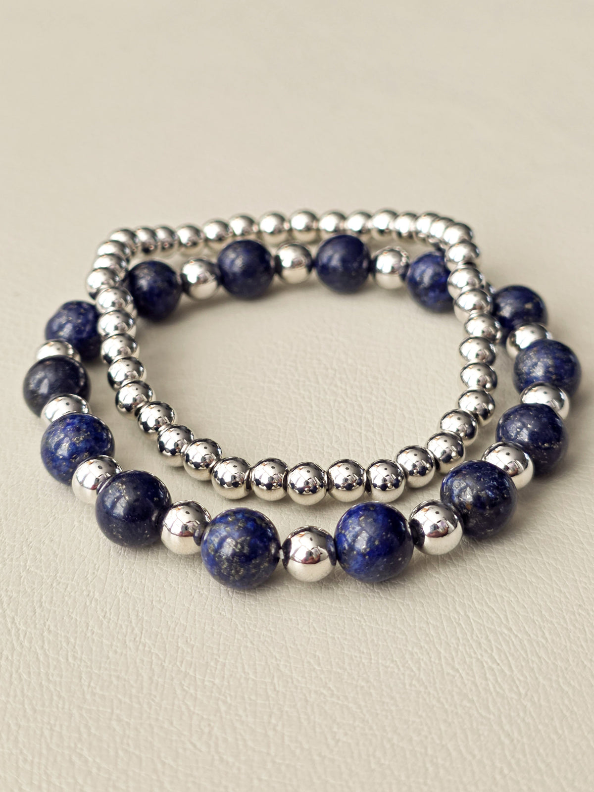 Lapis Lazuli Bracelet Stack | Silver-Filled